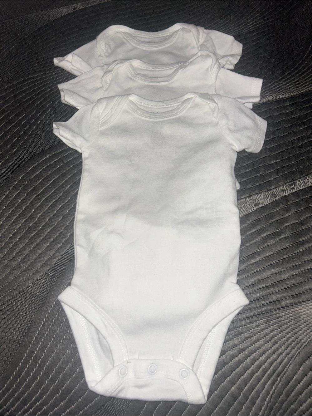 Carter's White Short-Sleeve Baby Bodysuits - 3 Pack